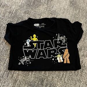 Little Sleepies Star Wars Black Tee with Iconic Characters